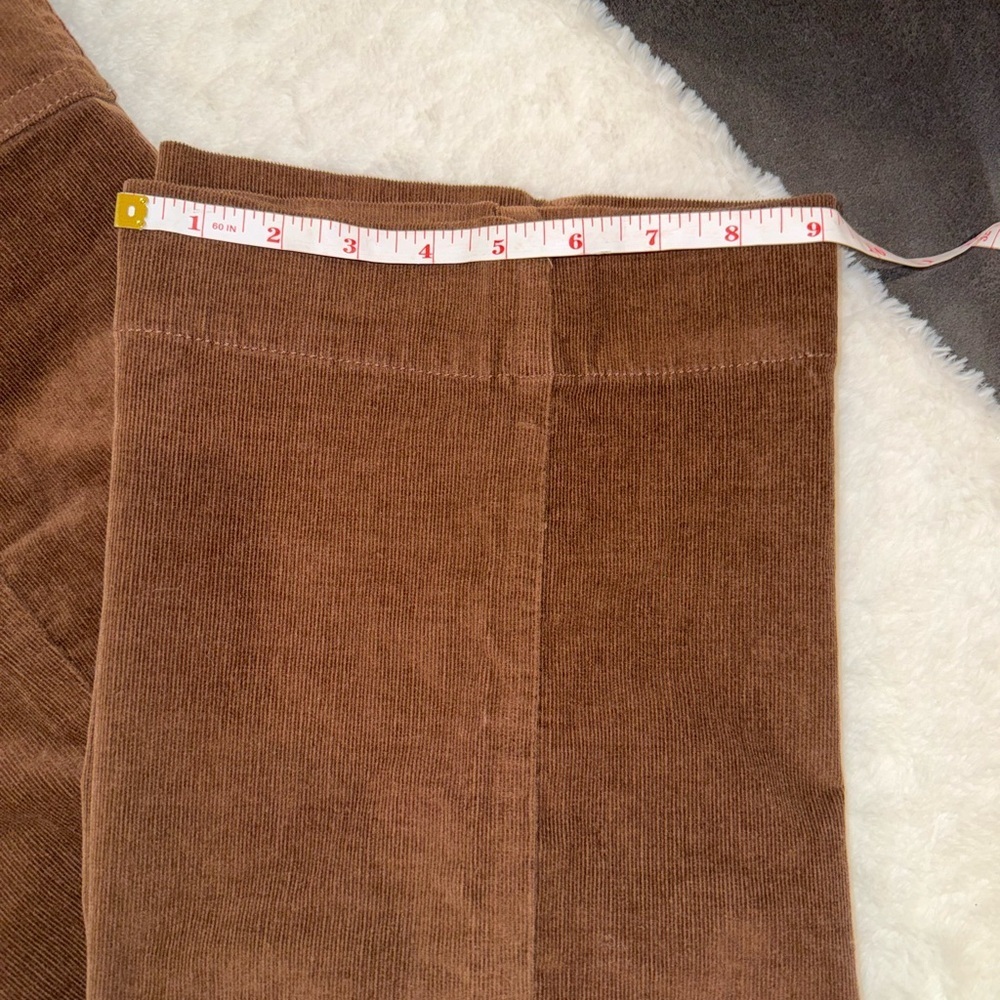 NWT Flaningals Women's Brown Corduroy Straight-Leg Pants Size L - Picture 2 of 8